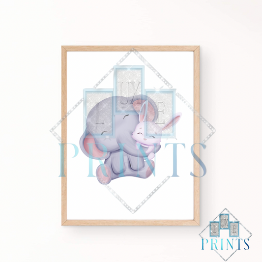 Baby Elephant Nursery Print