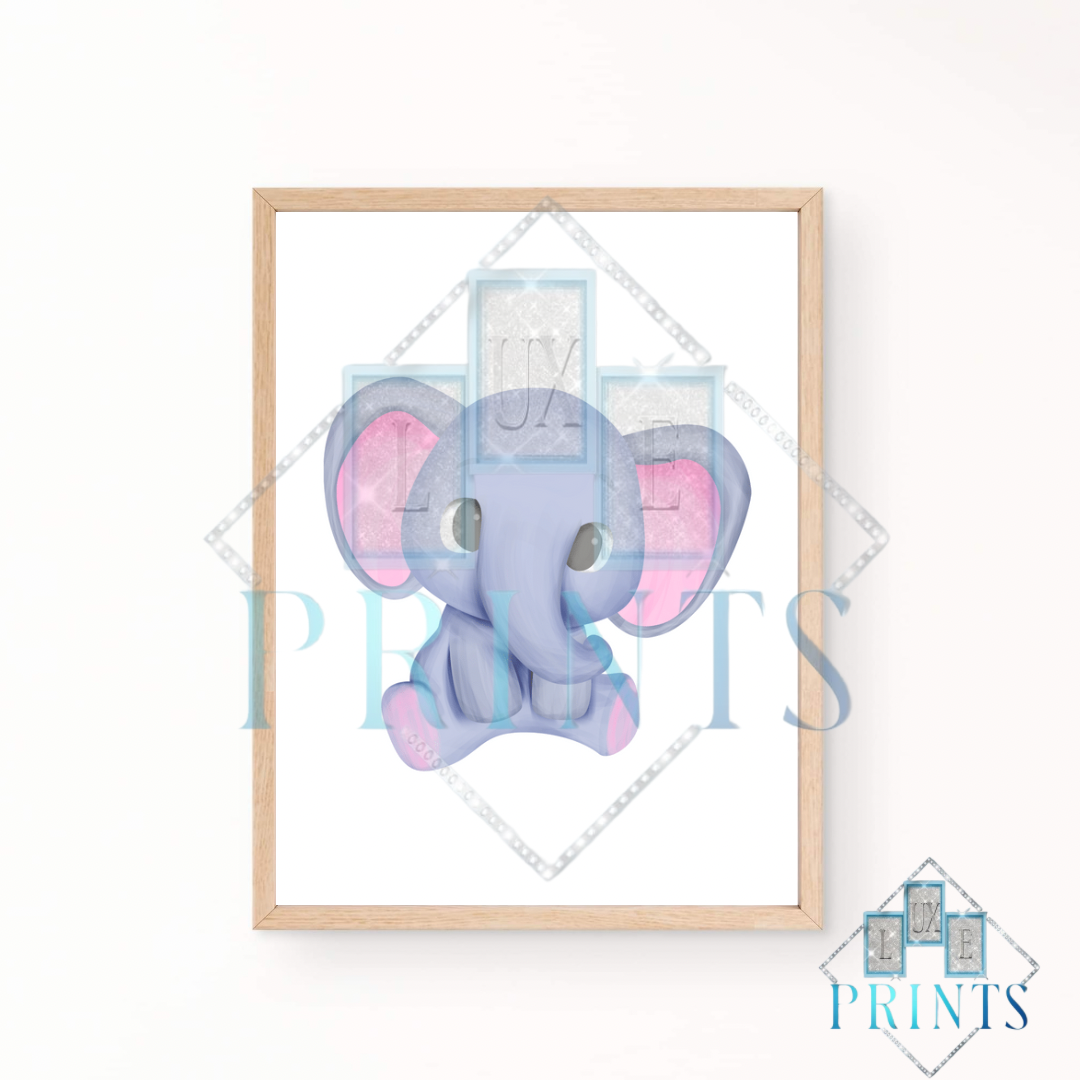 Baby Elephant Nursery Print